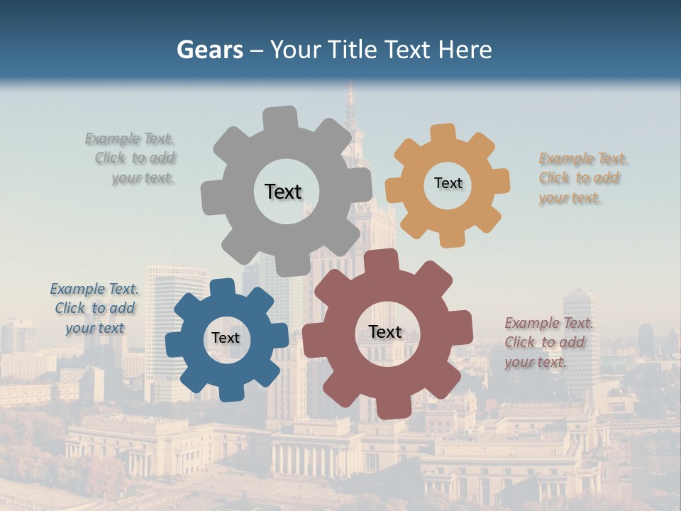 A Picture Of A City Skyline With A Blue Sky In The Background PowerPoint Template