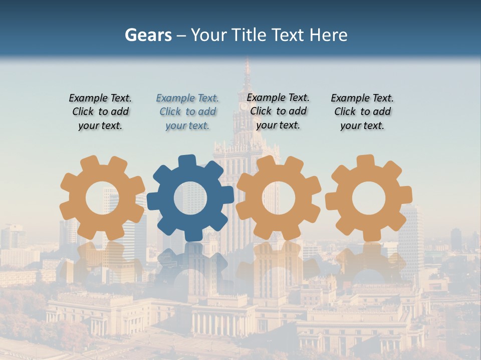 A Picture Of A City Skyline With A Blue Sky In The Background PowerPoint Template