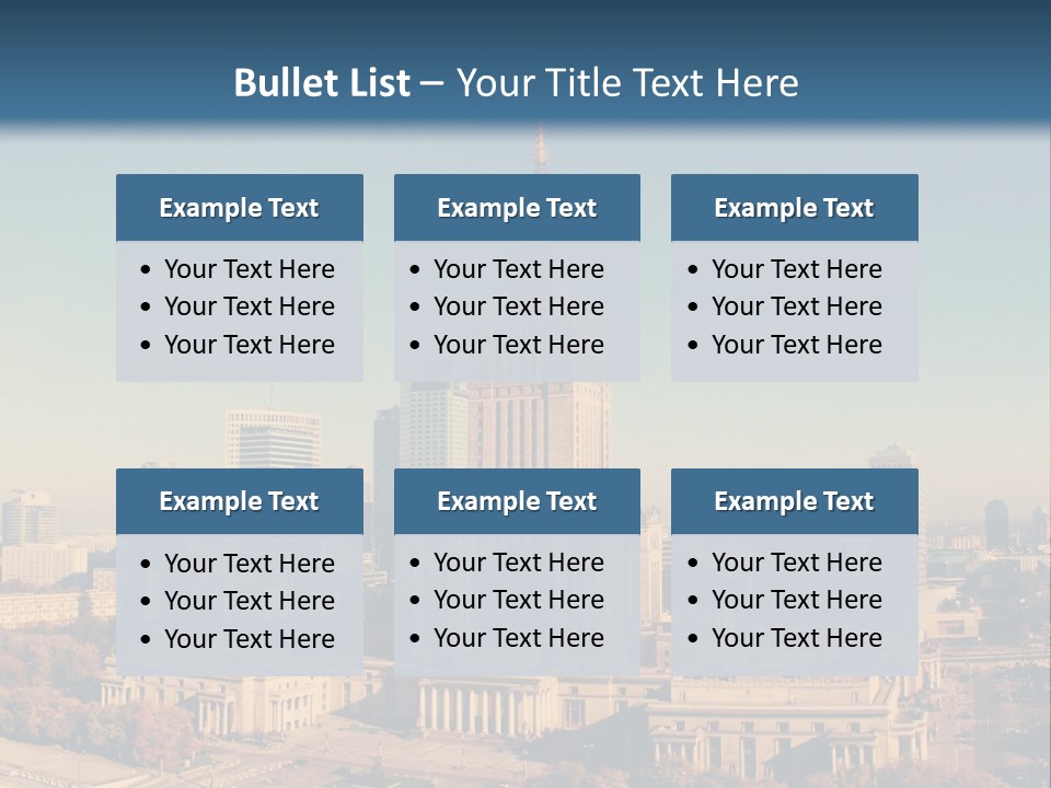 A Picture Of A City Skyline With A Blue Sky In The Background PowerPoint Template