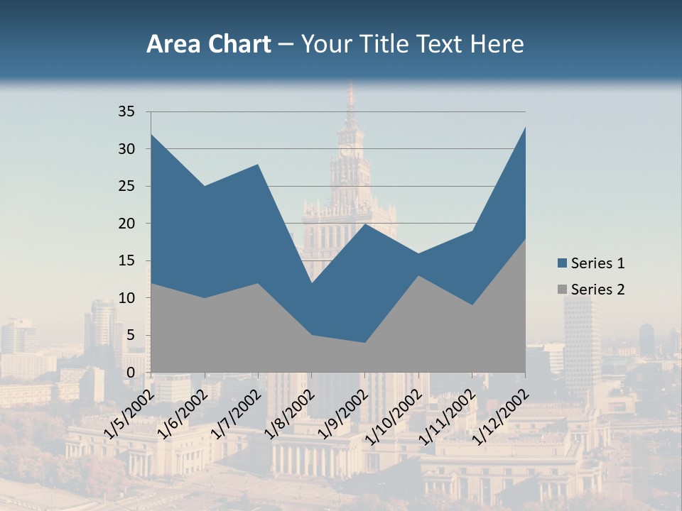 A Picture Of A City Skyline With A Blue Sky In The Background PowerPoint Template