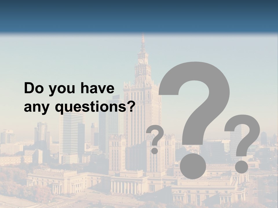 A Picture Of A City Skyline With A Blue Sky In The Background PowerPoint Template