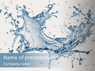 A Blue Water Splash Powerpoint Presentation PowerPoint Template