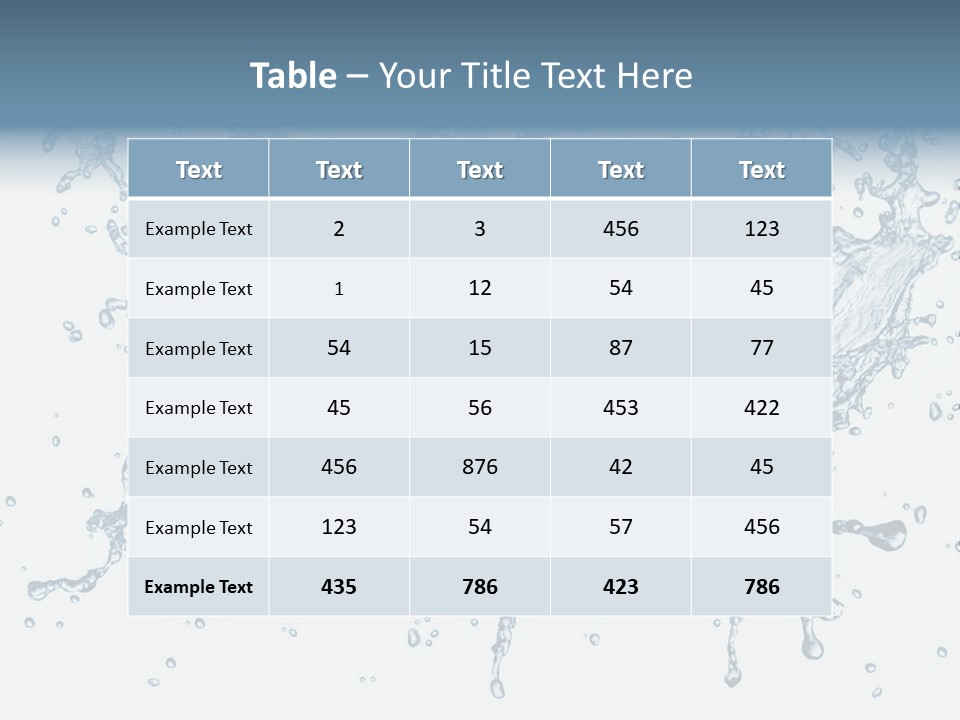 A Blue Water Splash Powerpoint Presentation PowerPoint Template