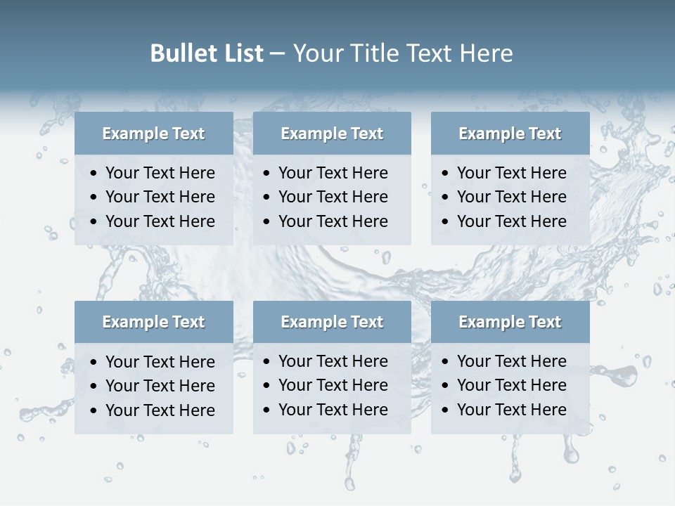 A Blue Water Splash Powerpoint Presentation PowerPoint Template