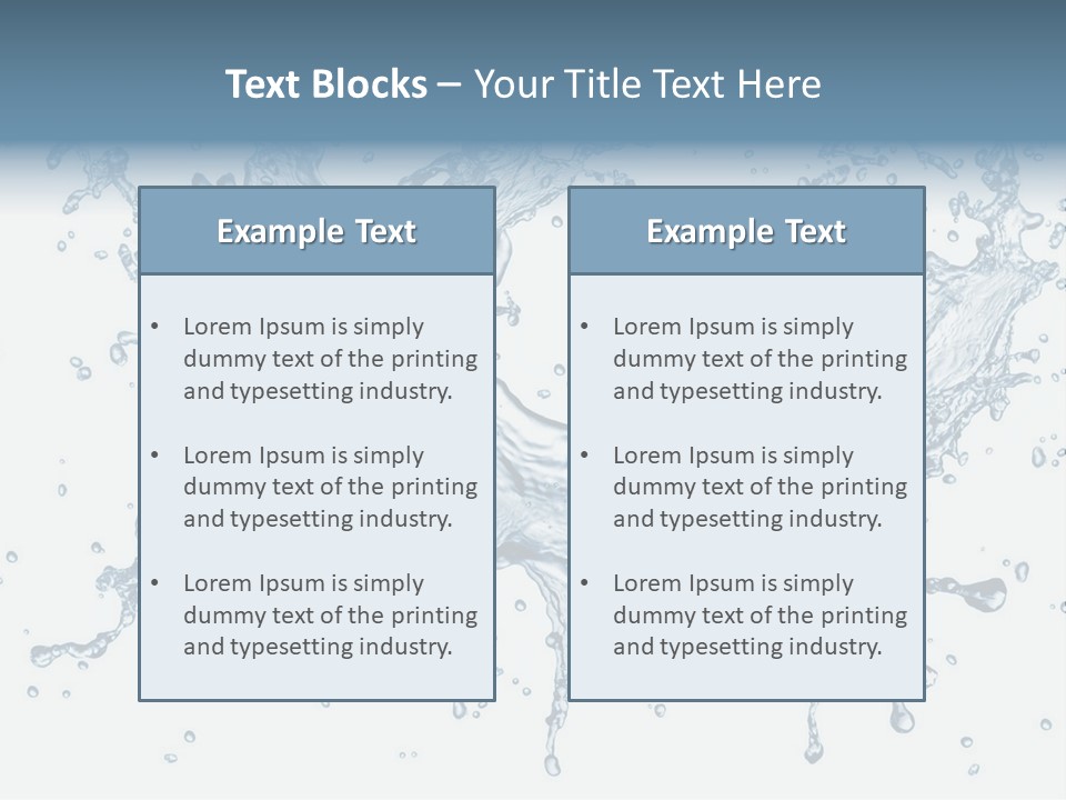 A Blue Water Splash Powerpoint Presentation PowerPoint Template