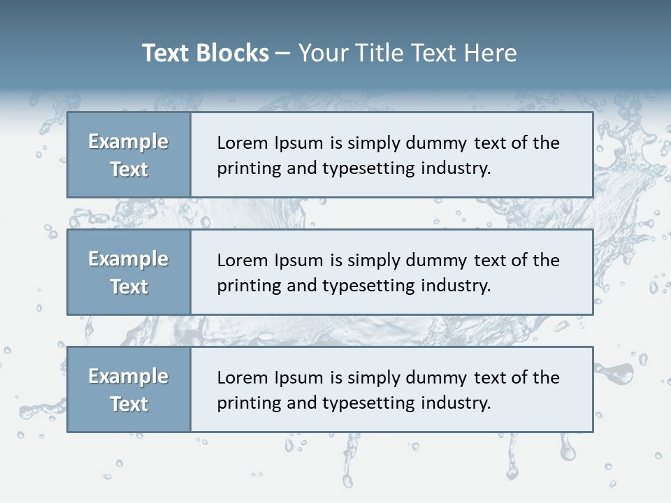 A Blue Water Splash Powerpoint Presentation PowerPoint Template