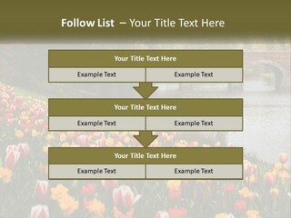 A Bridge Over A River With Lots Of Flowers In Front Of It PowerPoint Template