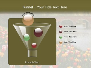 A Bridge Over A River With Lots Of Flowers In Front Of It PowerPoint Template