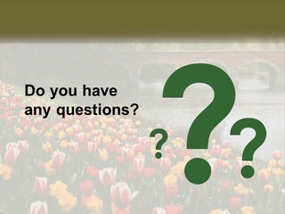A Bridge Over A River With Lots Of Flowers In Front Of It PowerPoint Template