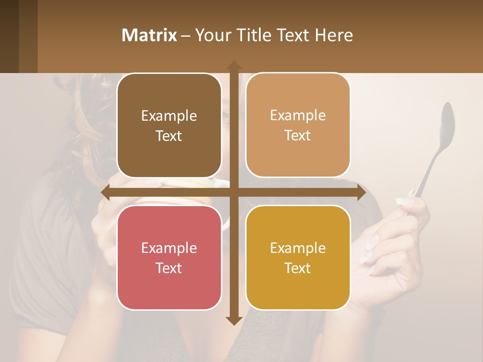 A Woman Drinking A Cup Of Coffee With A Spoon PowerPoint Template