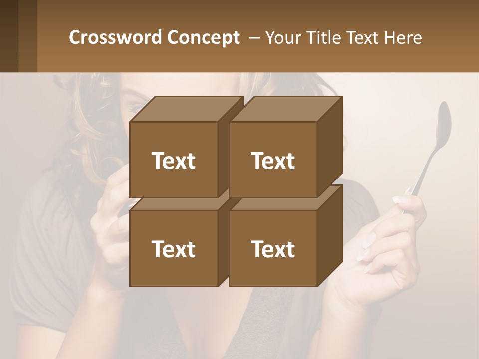 A Woman Drinking A Cup Of Coffee With A Spoon PowerPoint Template