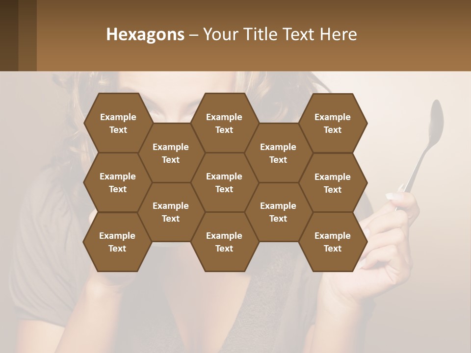 A Woman Drinking A Cup Of Coffee With A Spoon PowerPoint Template