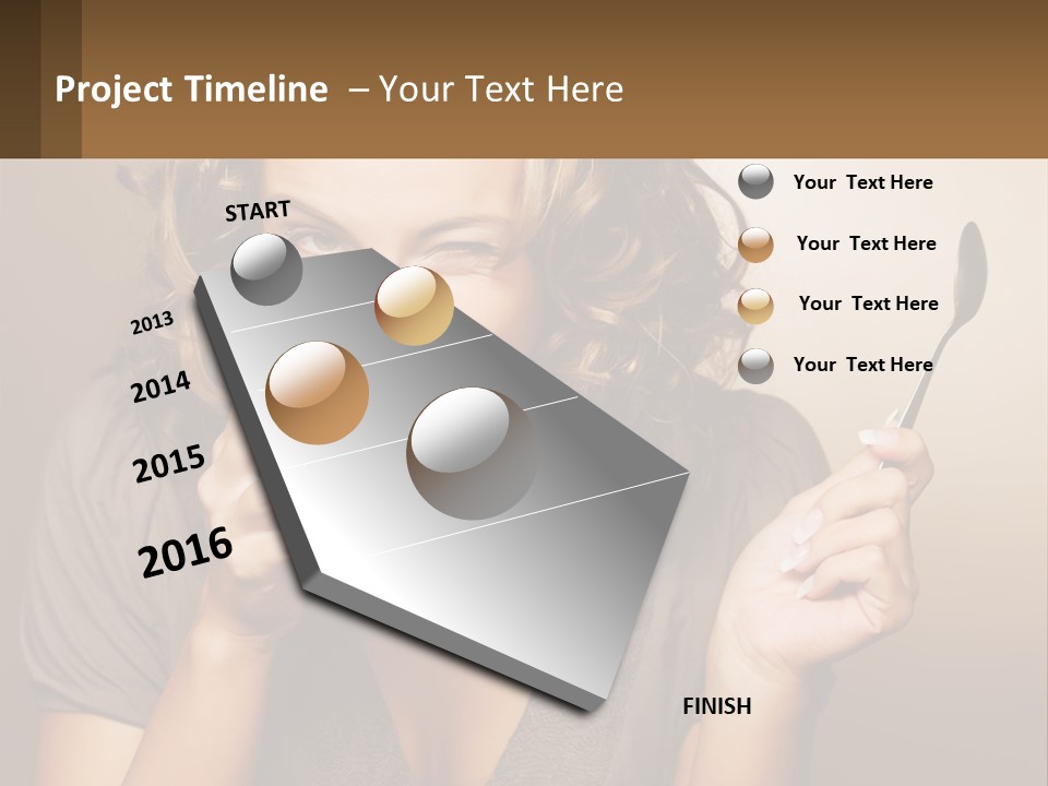 A Woman Drinking A Cup Of Coffee With A Spoon PowerPoint Template