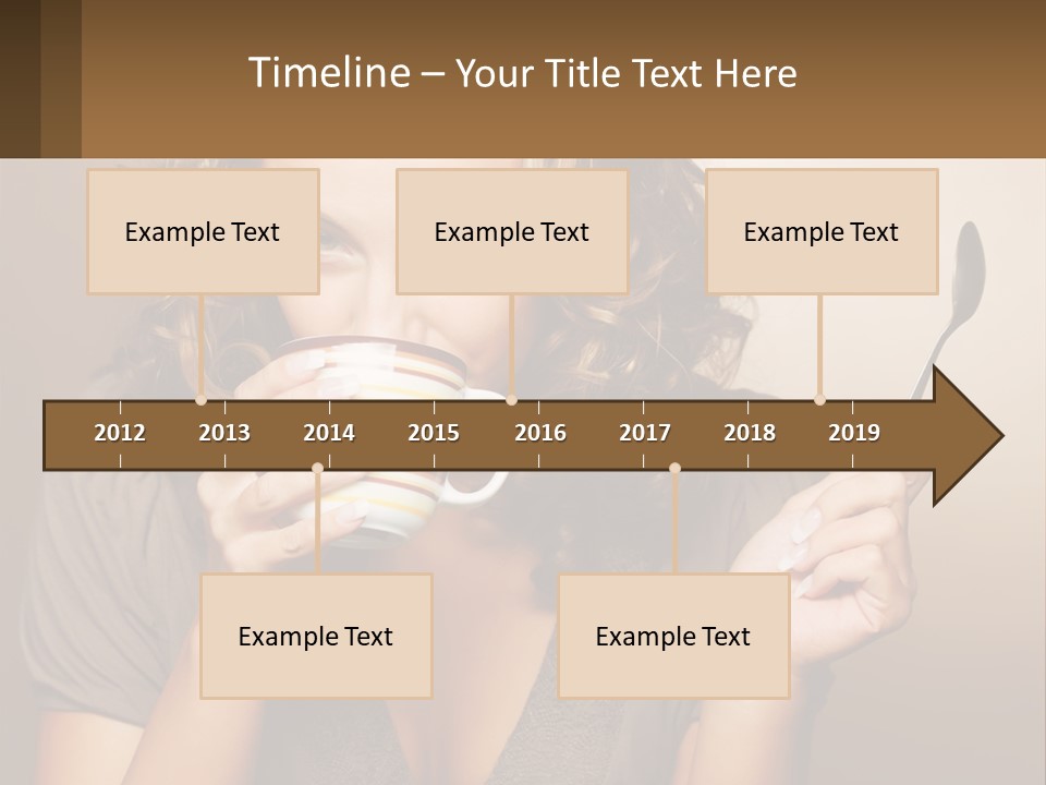 A Woman Drinking A Cup Of Coffee With A Spoon PowerPoint Template