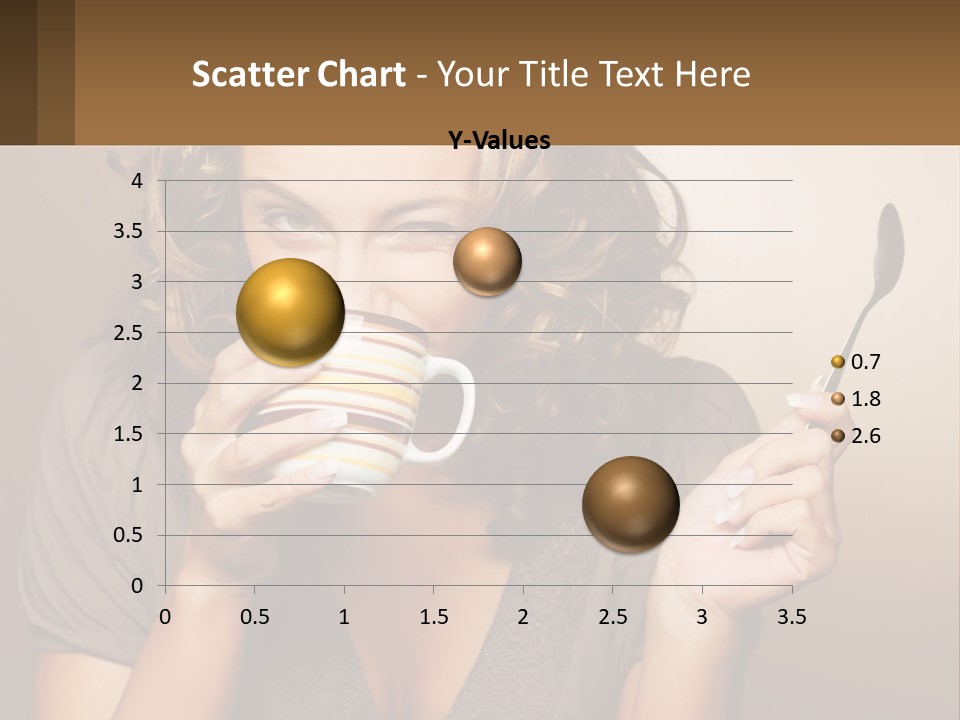 A Woman Drinking A Cup Of Coffee With A Spoon PowerPoint Template