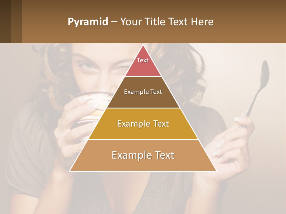 A Woman Drinking A Cup Of Coffee With A Spoon PowerPoint Template