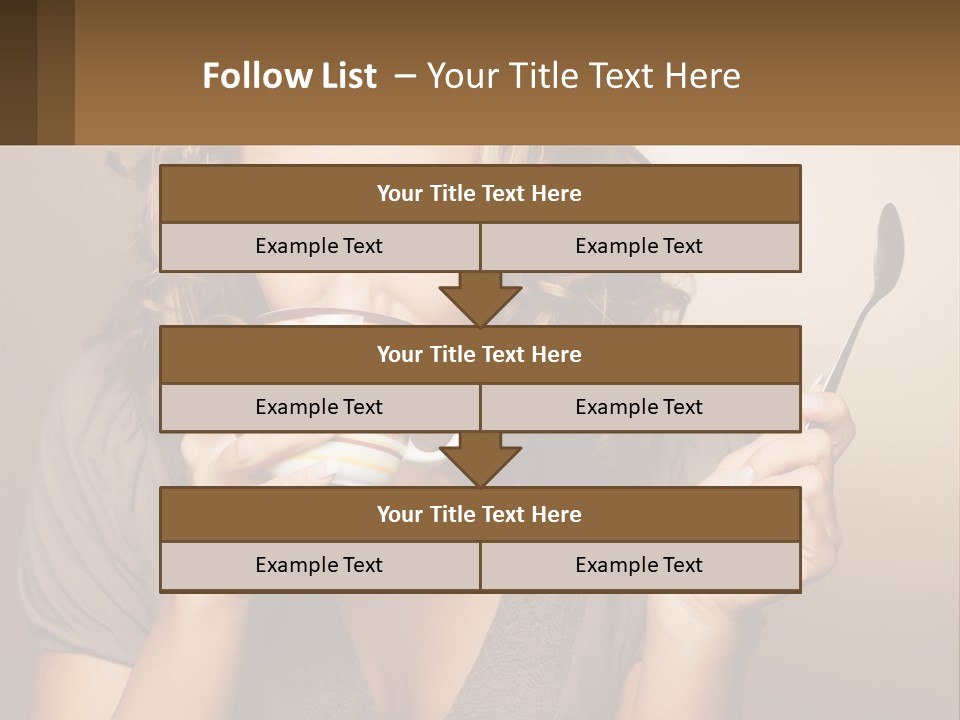 A Woman Drinking A Cup Of Coffee With A Spoon PowerPoint Template