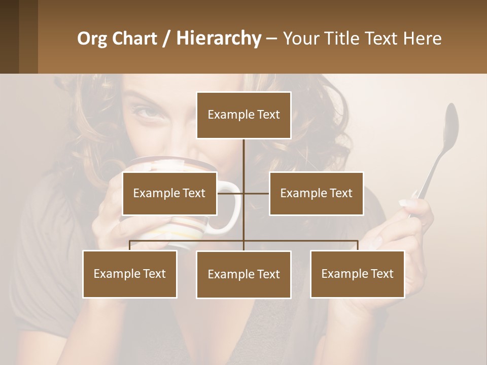 A Woman Drinking A Cup Of Coffee With A Spoon PowerPoint Template