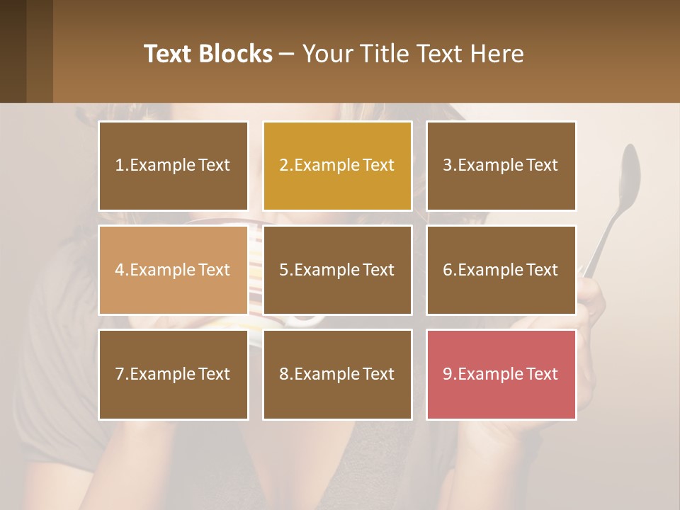 A Woman Drinking A Cup Of Coffee With A Spoon PowerPoint Template