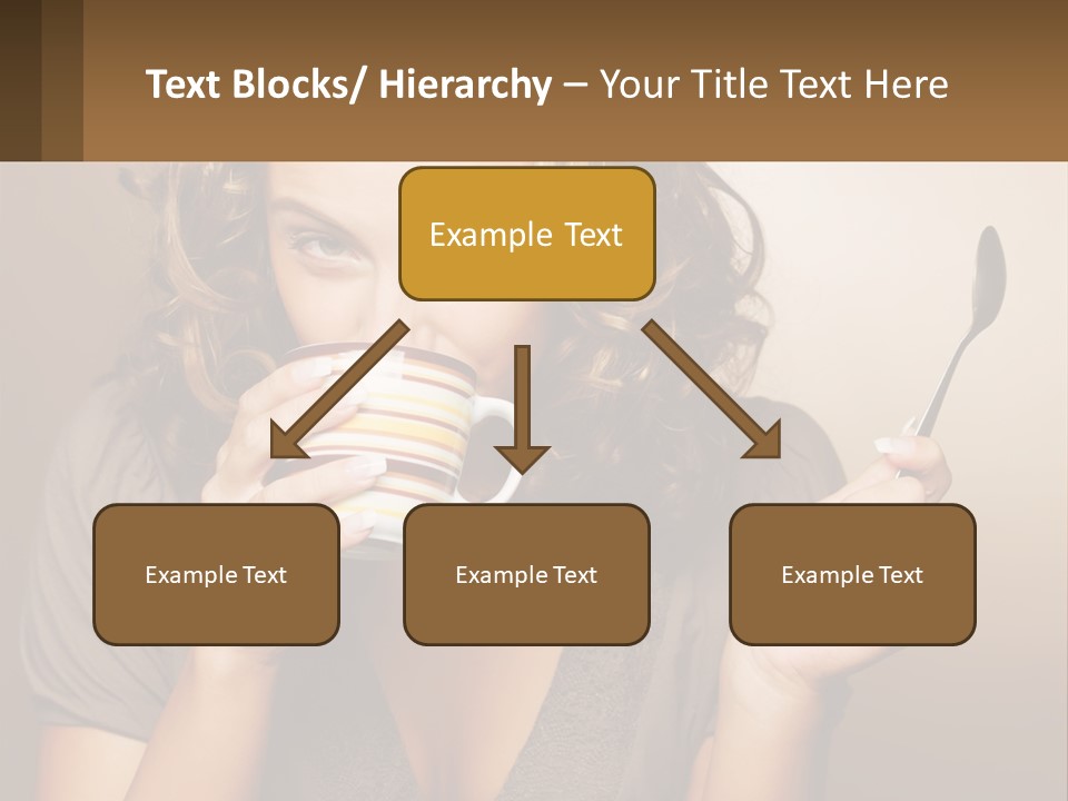 A Woman Drinking A Cup Of Coffee With A Spoon PowerPoint Template