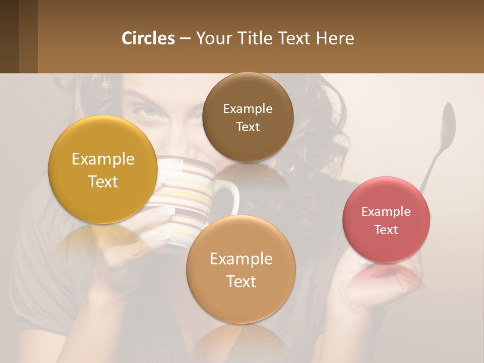 A Woman Drinking A Cup Of Coffee With A Spoon PowerPoint Template