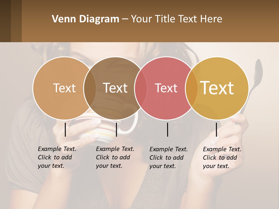 A Woman Drinking A Cup Of Coffee With A Spoon PowerPoint Template