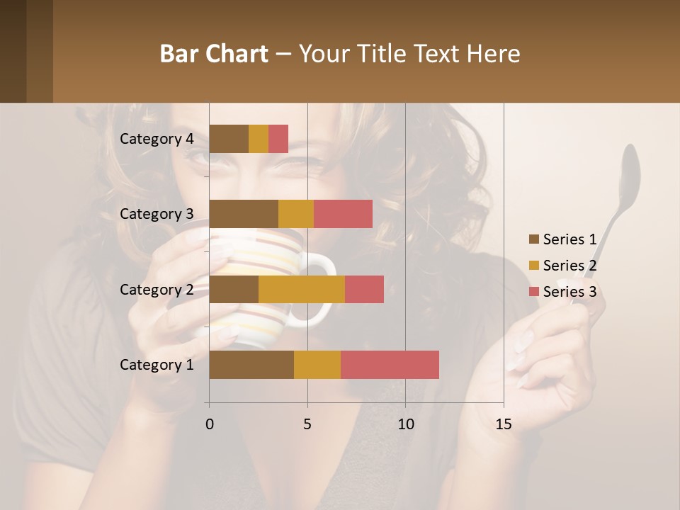 A Woman Drinking A Cup Of Coffee With A Spoon PowerPoint Template