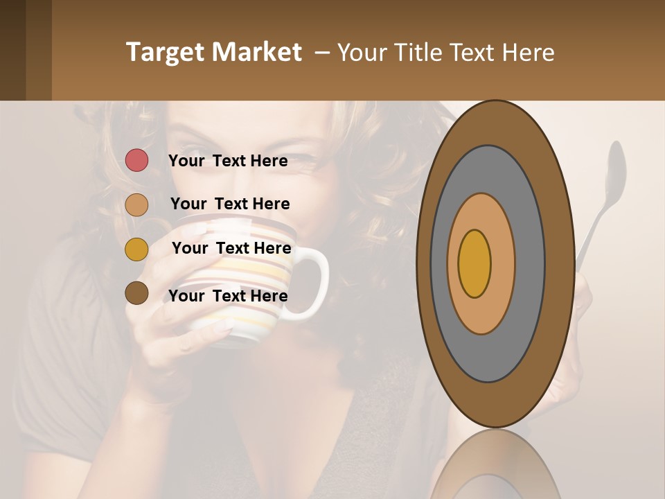A Woman Drinking A Cup Of Coffee With A Spoon PowerPoint Template