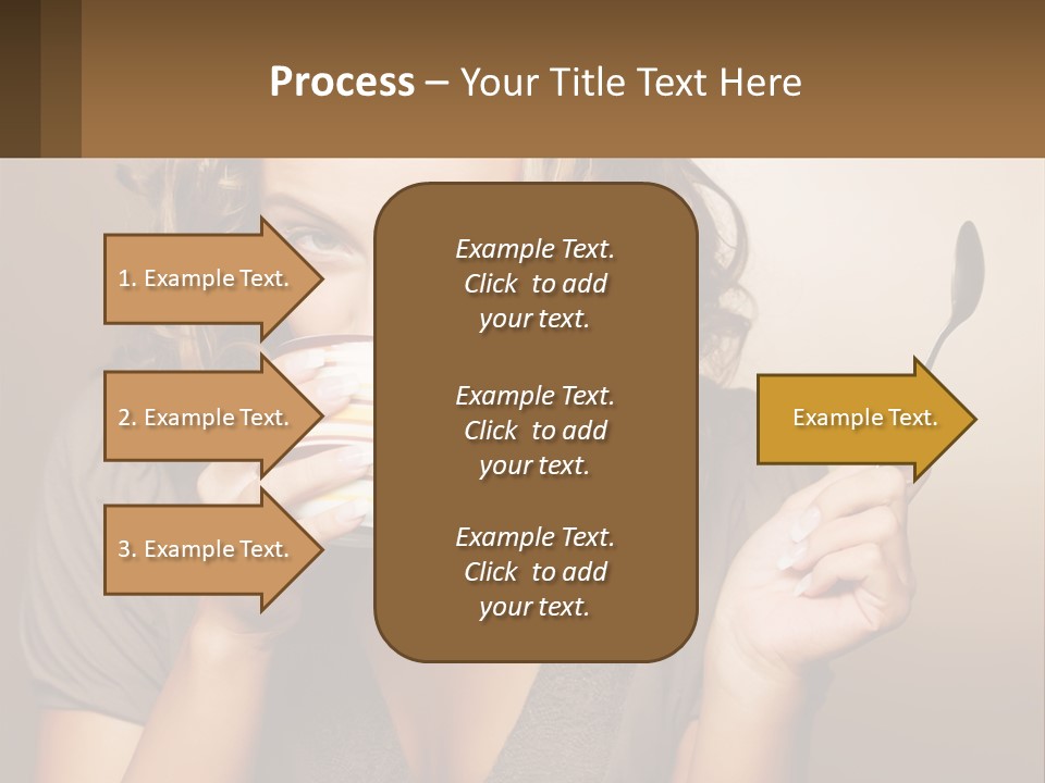 A Woman Drinking A Cup Of Coffee With A Spoon PowerPoint Template