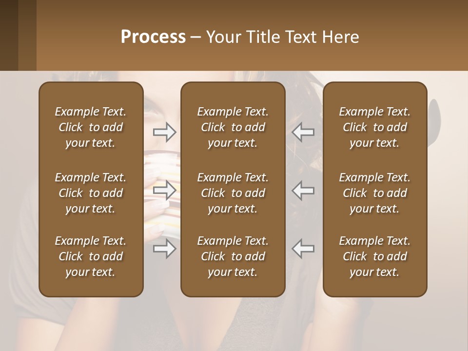 A Woman Drinking A Cup Of Coffee With A Spoon PowerPoint Template