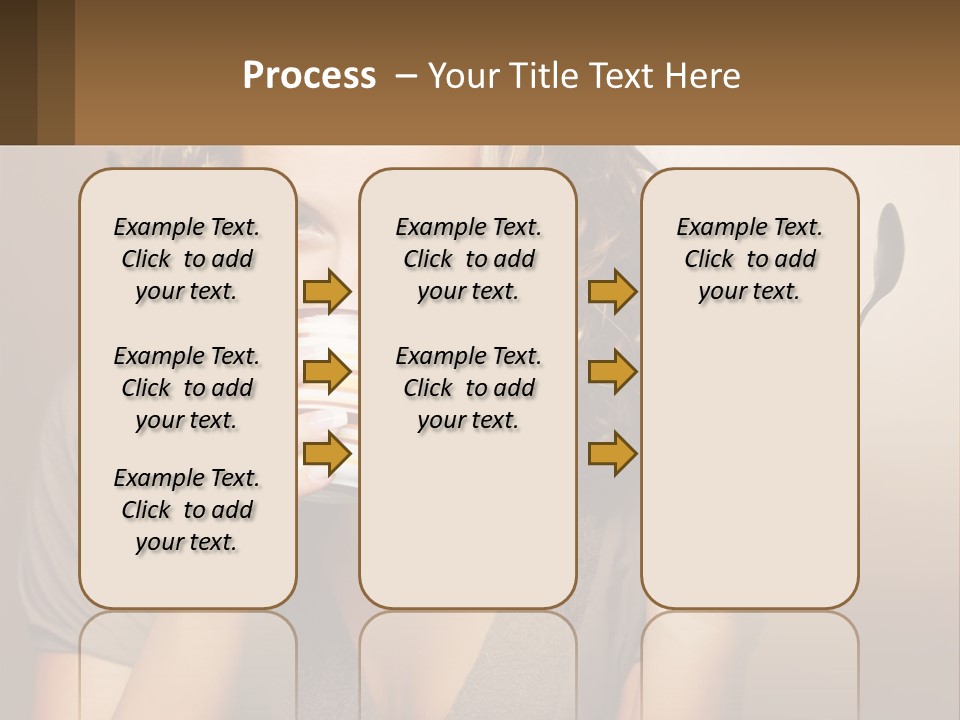 A Woman Drinking A Cup Of Coffee With A Spoon PowerPoint Template