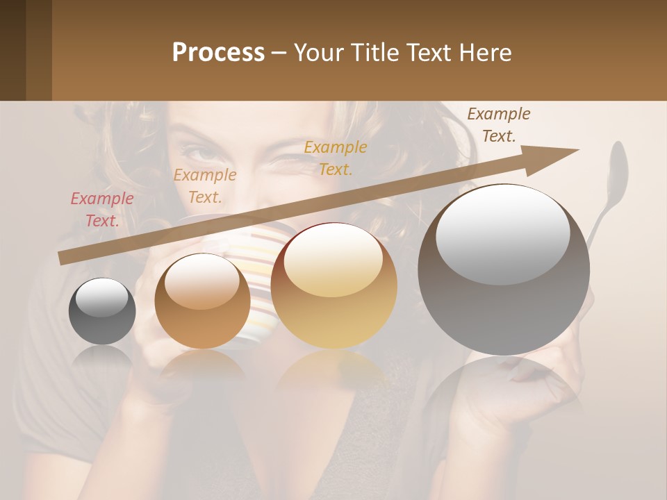 A Woman Drinking A Cup Of Coffee With A Spoon PowerPoint Template