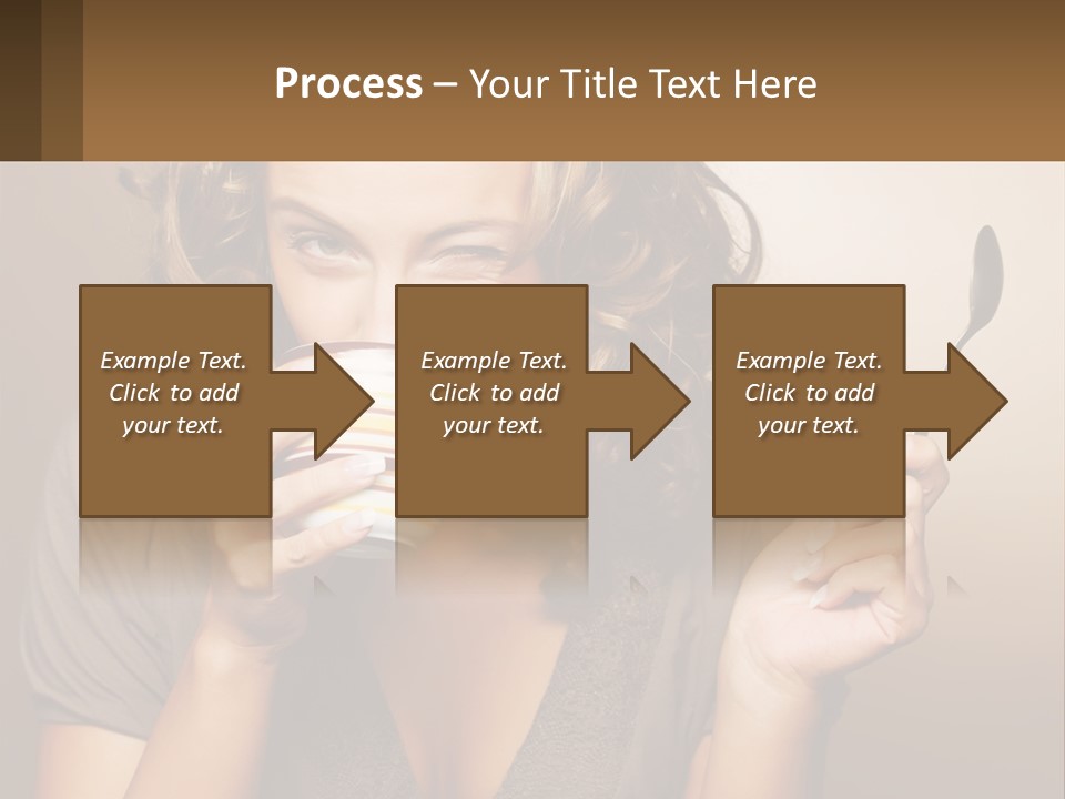 A Woman Drinking A Cup Of Coffee With A Spoon PowerPoint Template