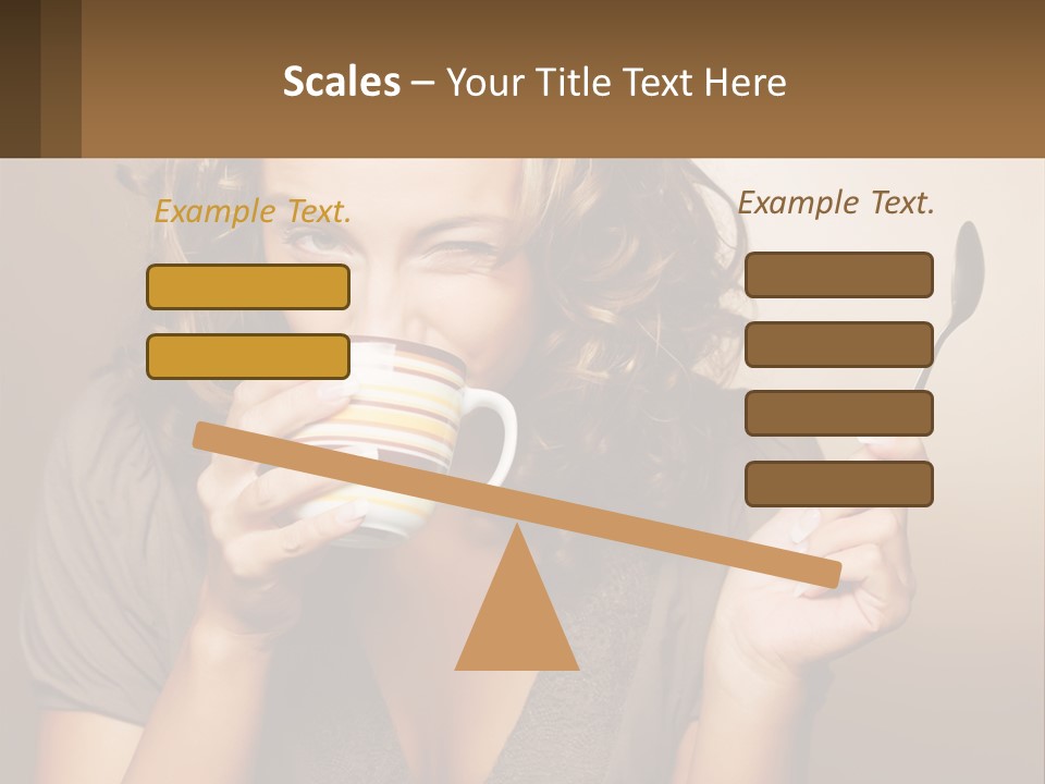 A Woman Drinking A Cup Of Coffee With A Spoon PowerPoint Template