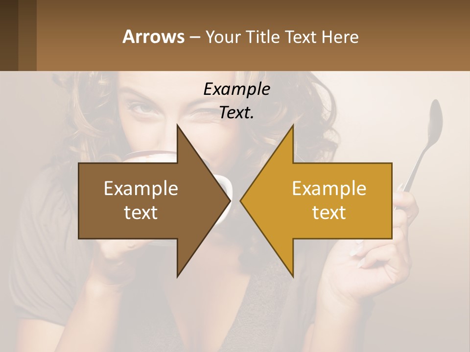 A Woman Drinking A Cup Of Coffee With A Spoon PowerPoint Template