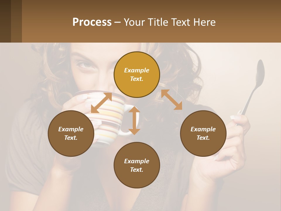 A Woman Drinking A Cup Of Coffee With A Spoon PowerPoint Template