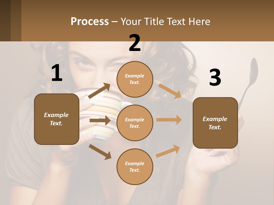 A Woman Drinking A Cup Of Coffee With A Spoon PowerPoint Template