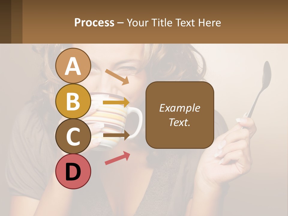 A Woman Drinking A Cup Of Coffee With A Spoon PowerPoint Template