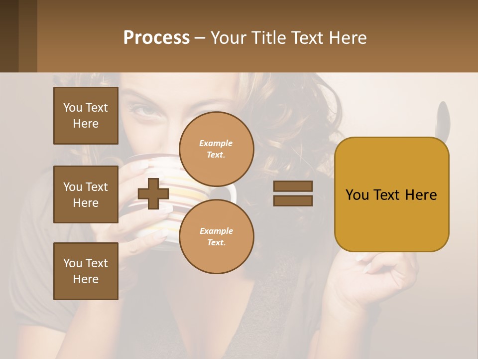A Woman Drinking A Cup Of Coffee With A Spoon PowerPoint Template