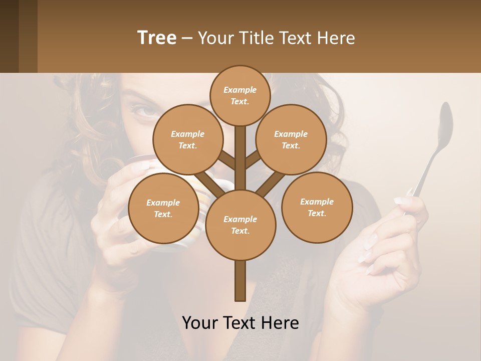 A Woman Drinking A Cup Of Coffee With A Spoon PowerPoint Template