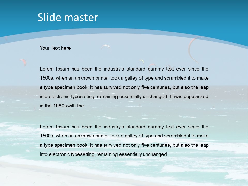 A Group Of Kites Flying Over The Ocean PowerPoint Template