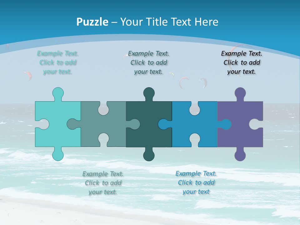 A Group Of Kites Flying Over The Ocean PowerPoint Template