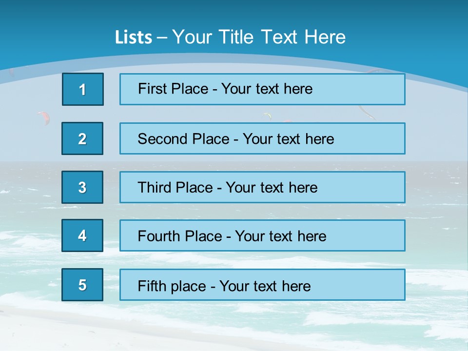 A Group Of Kites Flying Over The Ocean PowerPoint Template