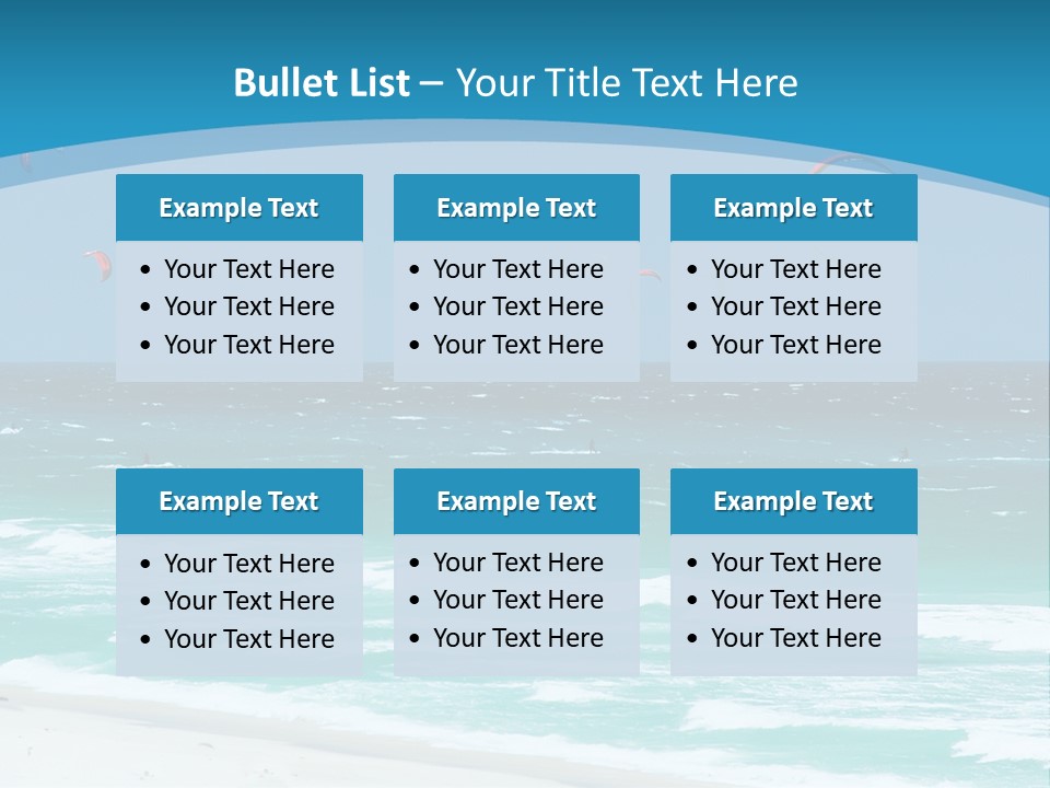 A Group Of Kites Flying Over The Ocean PowerPoint Template