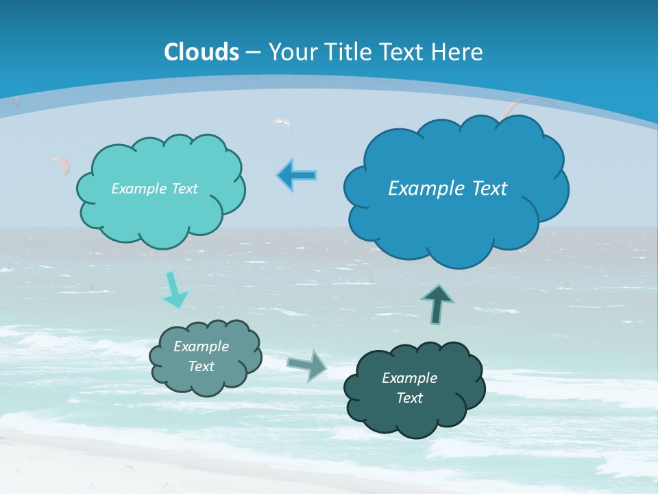 A Group Of Kites Flying Over The Ocean PowerPoint Template