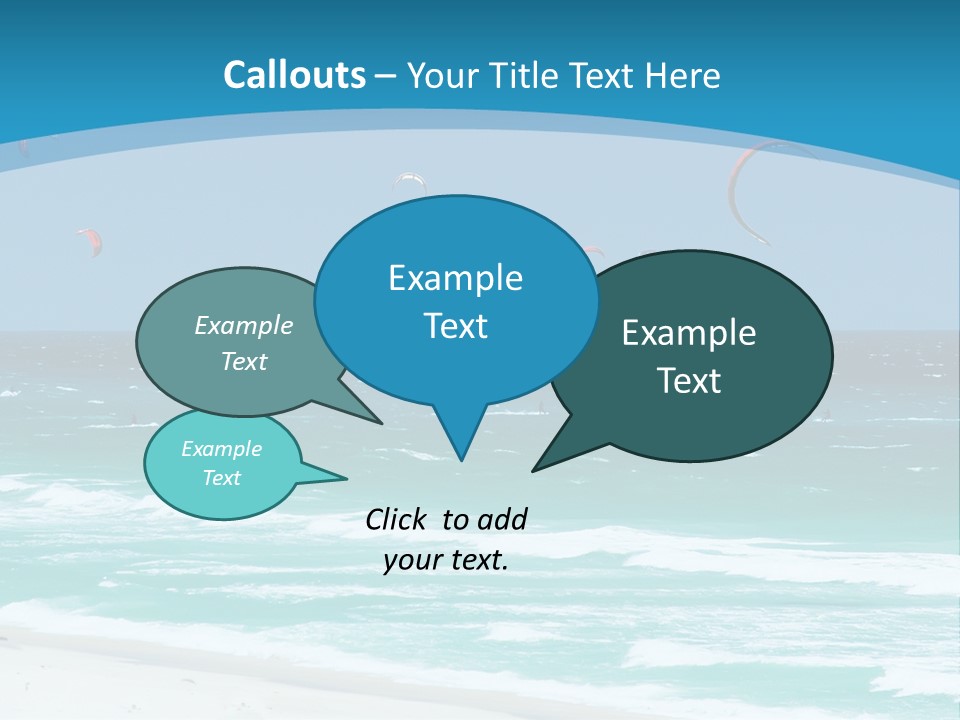 A Group Of Kites Flying Over The Ocean PowerPoint Template