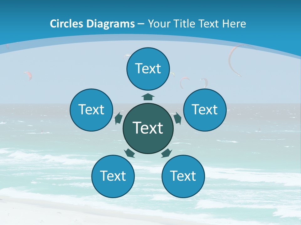 A Group Of Kites Flying Over The Ocean PowerPoint Template