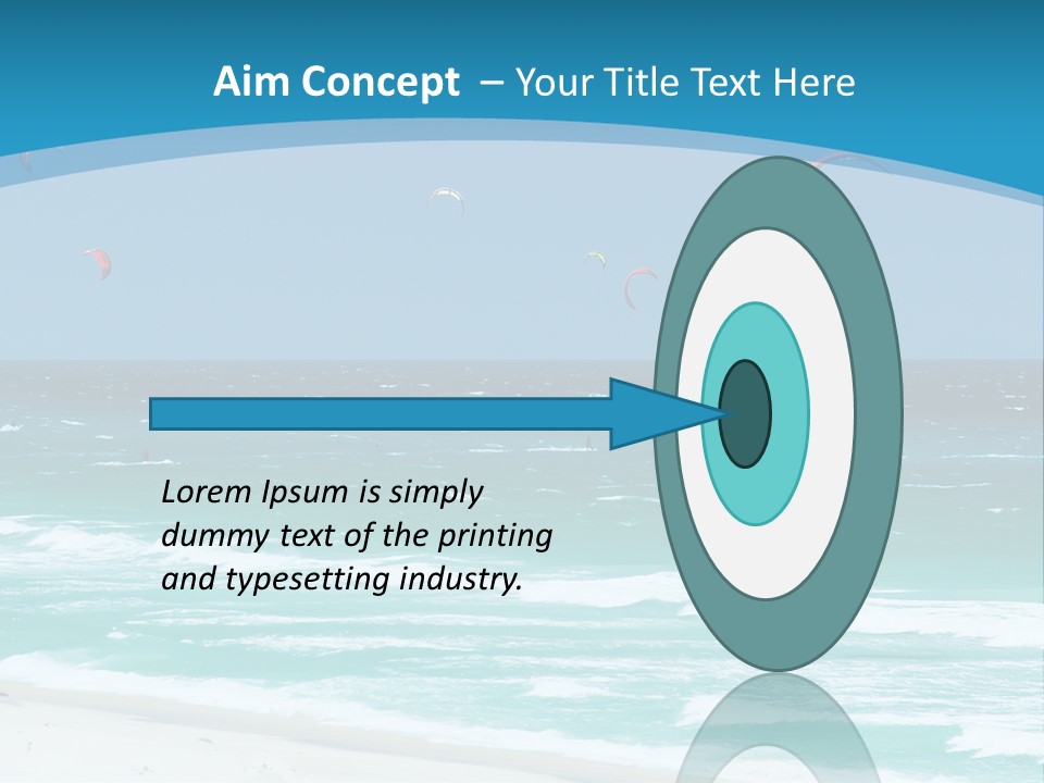 A Group Of Kites Flying Over The Ocean PowerPoint Template