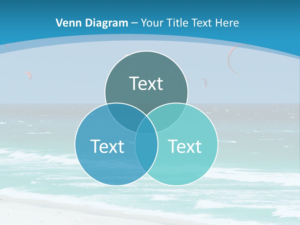 A Group Of Kites Flying Over The Ocean PowerPoint Template