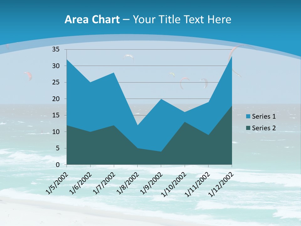 A Group Of Kites Flying Over The Ocean PowerPoint Template
